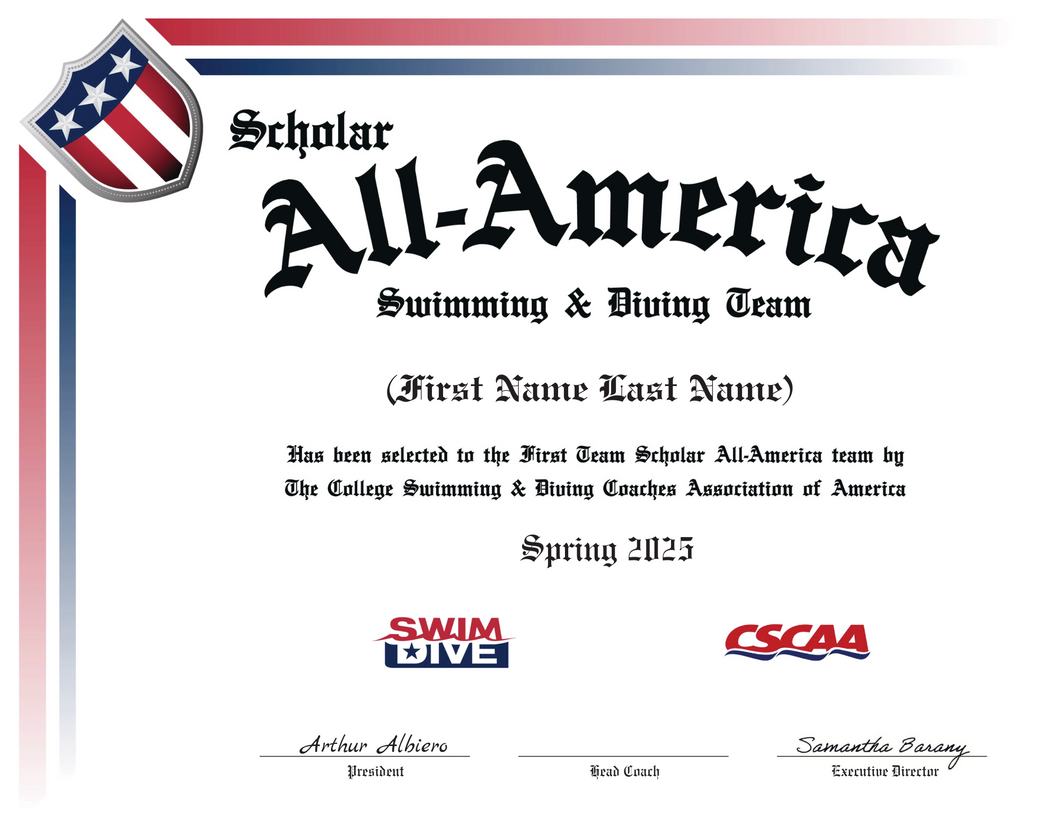 Personalized Scholar All-American Certificate