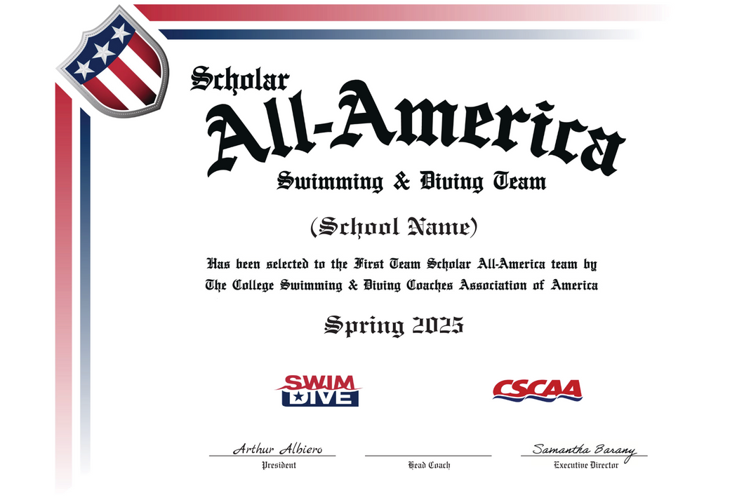 Personalized Team Scholar All-America Certificate