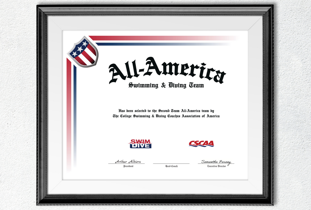 Blank All-America & Team & Scholar All-America Certificate